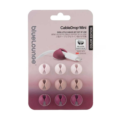 Bluelounge CableDrop Mini, Ombre Blush (Set of 9)