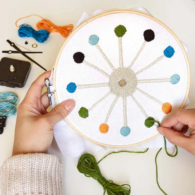 Kikkerland Cross Stitch Clock