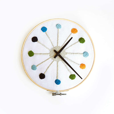Kikkerland Cross Stitch Clock