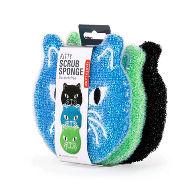 Kikkerland Kitty scrub sponges