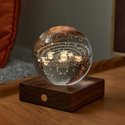 Gingko Amber crystal light, solar system