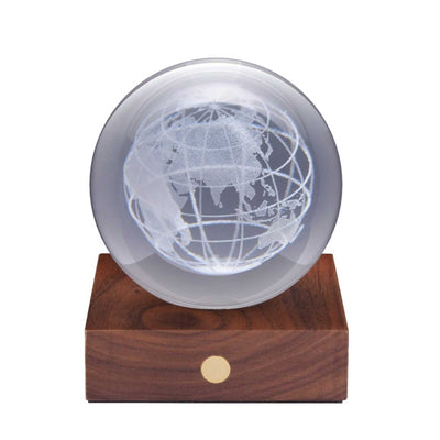 Gingko Amber crystal light, world globe