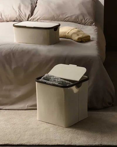 Gudee Akore Storage Box with Lid Rectangular, beige/brown