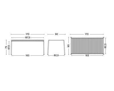 Hay Palissade 170 rectangular table, Iron red