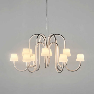 Hay Apollo chandelier 1065 (twelve arms), white opal glass