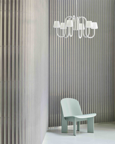 Hay Apollo chandelier 745 (six arms), White opal glass