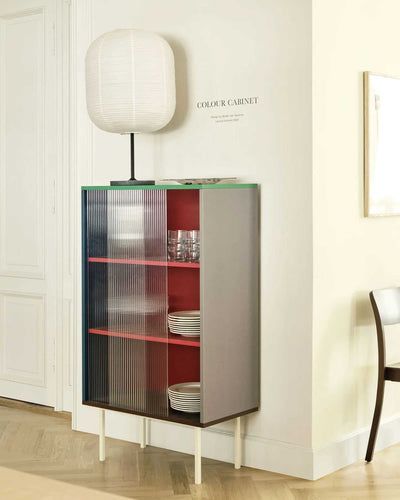 Hay Colour Cabinet Tall with Glass Doors, Multi