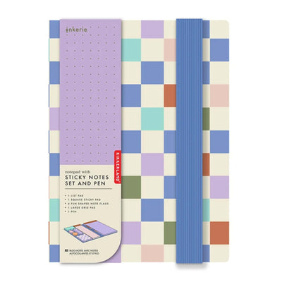 Kikkerland Inkerie notepad with sticky notes set and pen