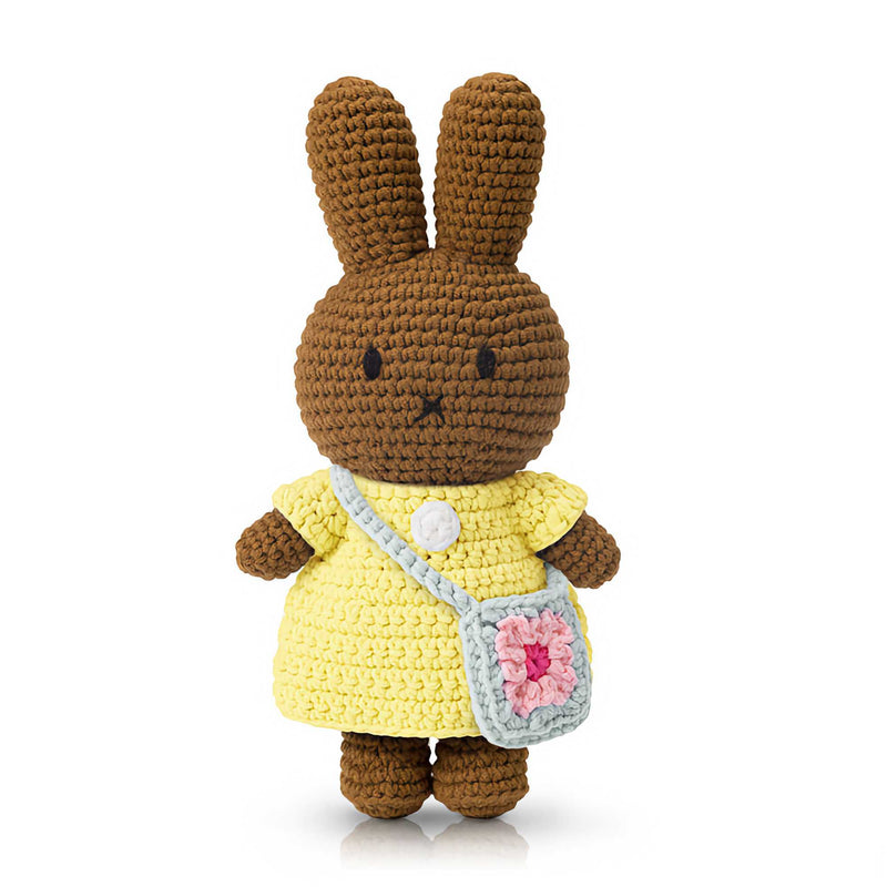 Just Dutch Melanie crochet, Pastel Yellow Dress/Flower Bag
