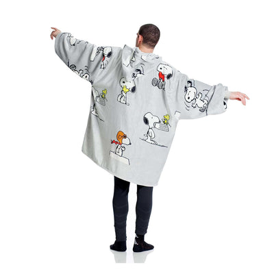 Kanguru Snoopy Hoodie Fluffy Fleece Throw Blanket