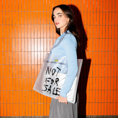 Loqi JEAN-MICHEL BASQUIAT Not for Sale milky transparent tote