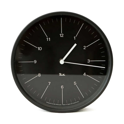 Lemnos Riki Steel clock, black