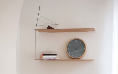 Lemnos Campagne Couleur wall clock, green