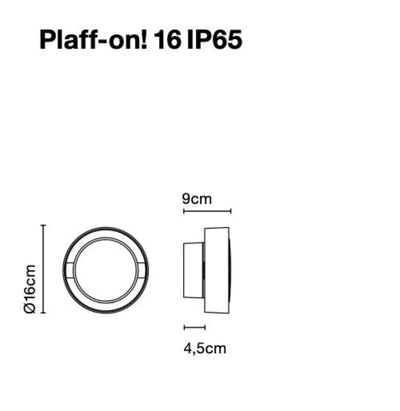 Marset Plaff On 16 ceiling and wall lamp, Rust