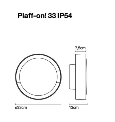 Marset Plaff On 33 ceiling and wall lamp, Rust