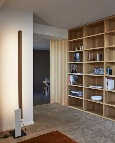 Marset High Line floor lamp, oak/white