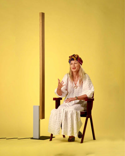 Marset High Line floor lamp, oak/white