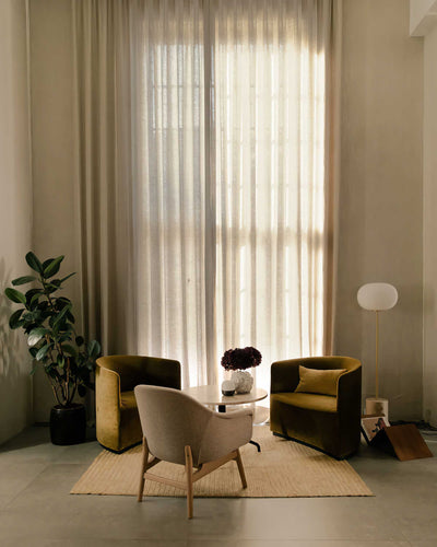 Audo JWDA Floor Lamp, Traventine/Brushed Brass