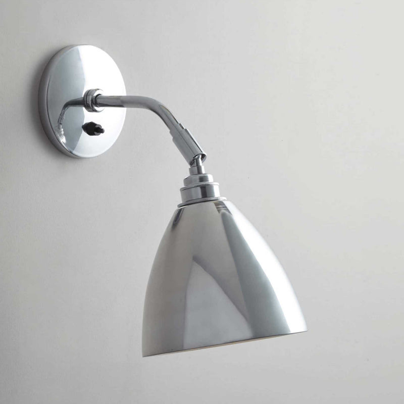 Original BTC Task Short Wall Light, Polished Aluminium