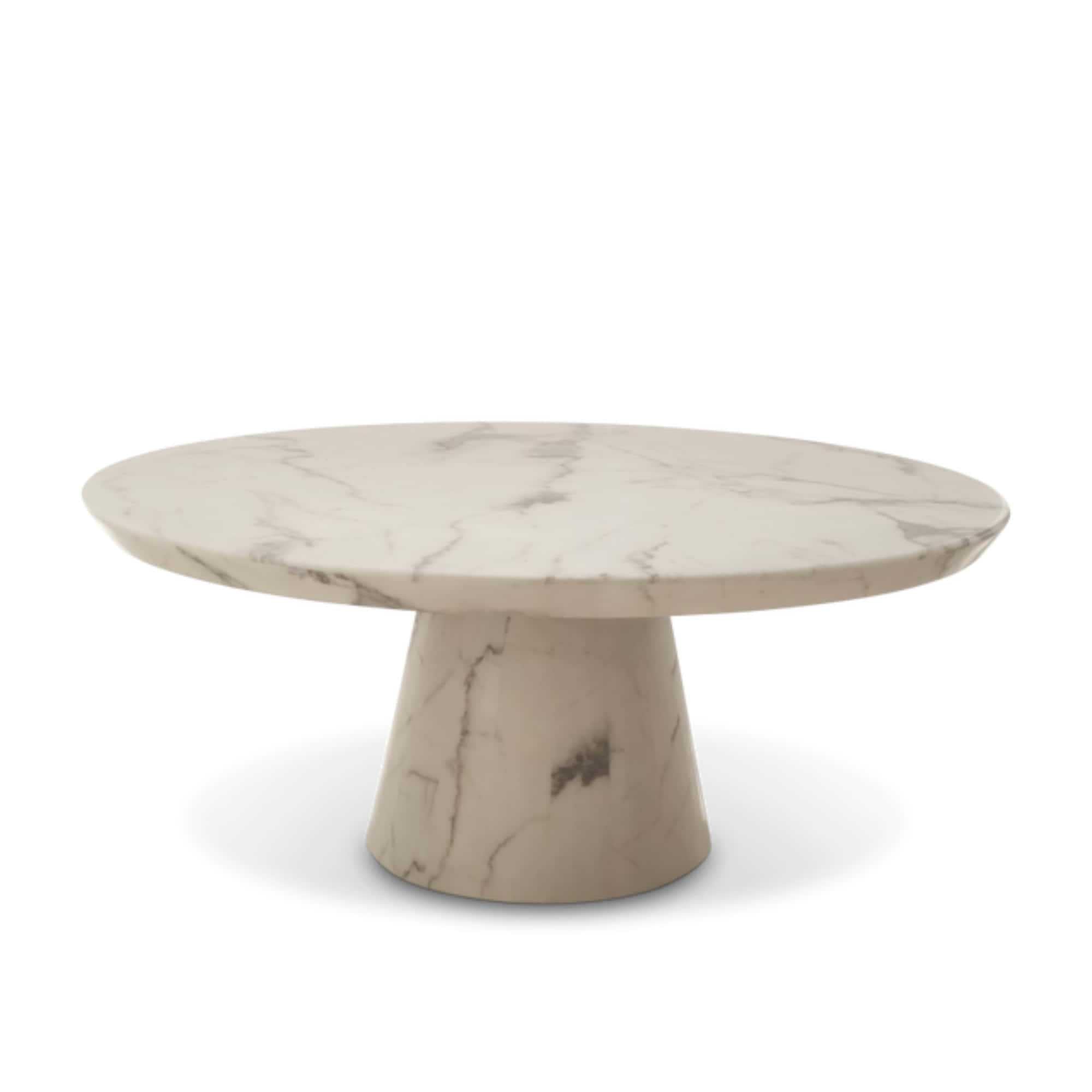 Pols Potten Disc Marble Look Coffee Table, White (Ø100cm)