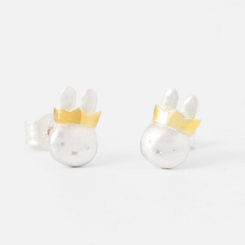 Queen Miffy Silver & Gold Stud Earrings
