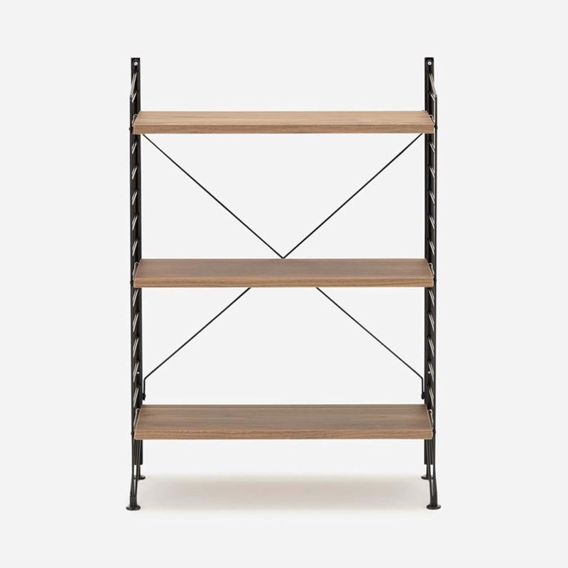 String Freestanding Shelf, 60cm Wide, Walnut/Black