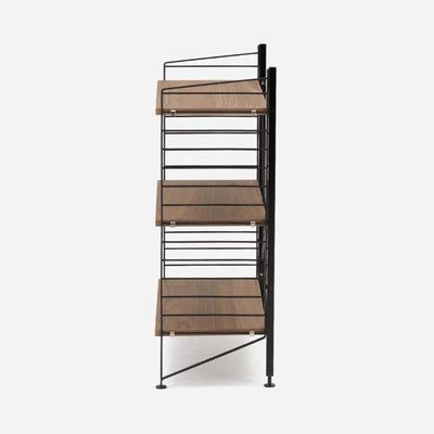 String Freestanding Shelf, 60cm Wide, Walnut/Black