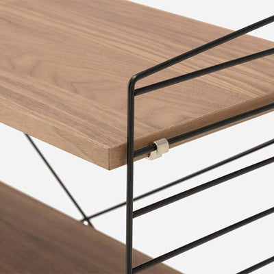 String Freestanding Shelf, 60cm Wide, Walnut/Black