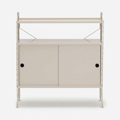 String Freestanding Shelf Cabinet, 80cm Wide, Beige/Beige
