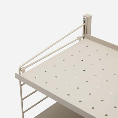 String Freestanding Shelf Cabinet, 80cm Wide, Beige/Beige