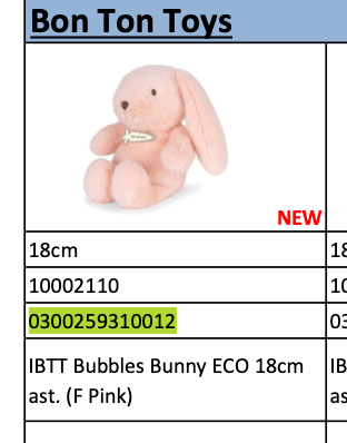 Bon Ton Toys Bubbles Bunny ECO 18cm, pink