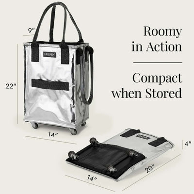 Hulken® Original rolling tote bag small, silver