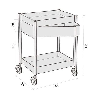 Studio Domo Ally Mid 1 Drawer Trolley, white