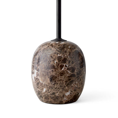 &Tradition Lato LN9 oval side table, lacquered walnut/emparador marble