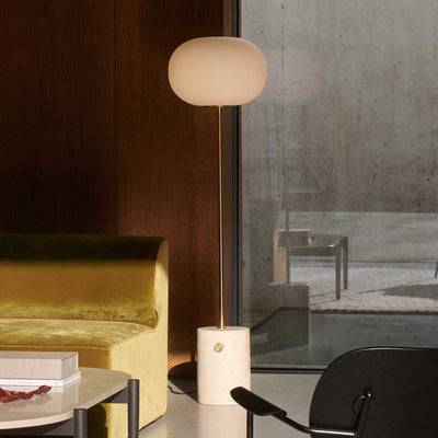 Audo Copenhagen Jwda floor lamp, traventine brushed brass