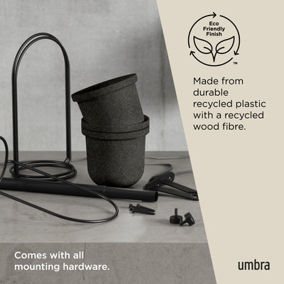 Umbra Triflora Hanging Planter (Set of 5), black