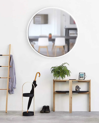 Umbra Hub round wall mirror ø90, white
