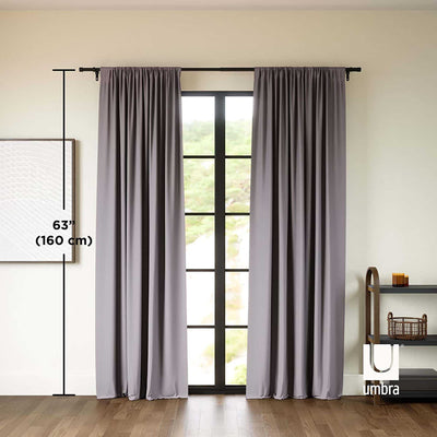 Umbra Twilight Blackout Curtain 63" Set of 2 (132wxh160cm), Charcoal
