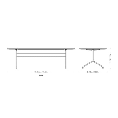 &Tradition AV24 Pavilion Dining Table (250wx110dx73cmh)
