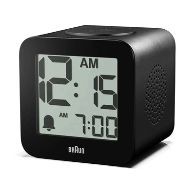 Braun BC25 time speaking digital alarm clock, black