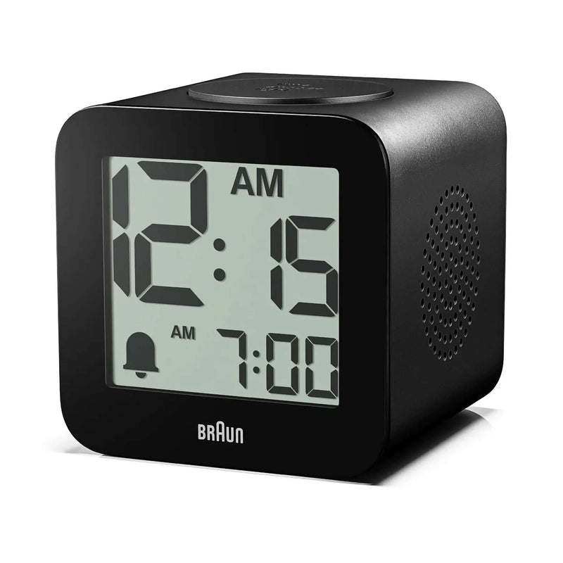 Braun BC25 time speaking digital alarm clock, black