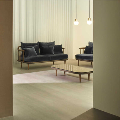 &Tradition Fly SC2 2-seater sofa, smoked oiled oak/velvet 10 twilight