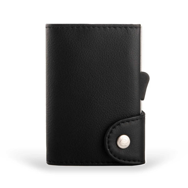C-Secure RFID Blocking Card-Wallet, black Italian leather