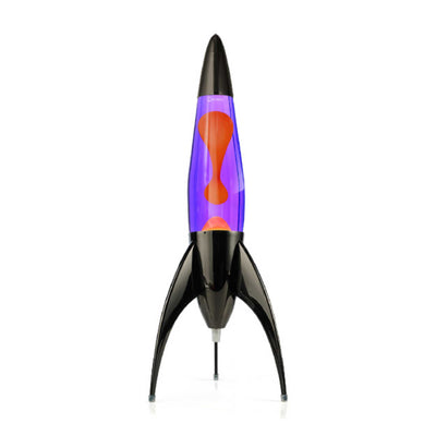 Mathmos Telstar Black Rocket lava lamp, violet/orange