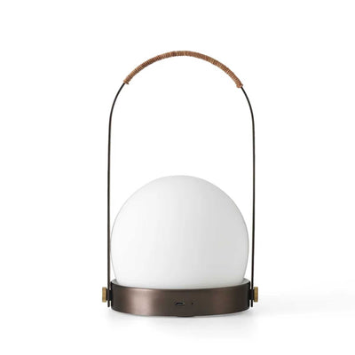 Audo Copenhagen Carrie rechargeable lamp, brozed brass/leather