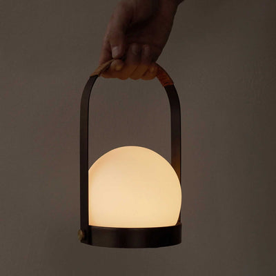 Audo Copenhagen Carrie rechargeable lamp, brozed brass/leather