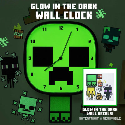 Paladone Minecraft Creeper Glow Wall Clock
