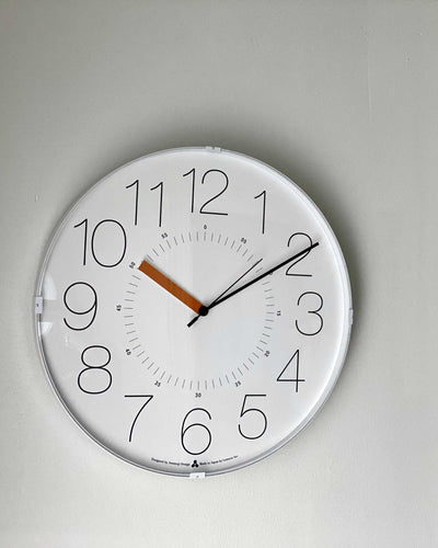 Lemnos CARA wall clock, white/orange