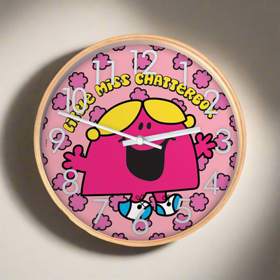 Mr. Men Little Miss birch clock, little miss chatterbox
