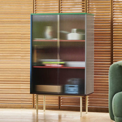 Hay Colour Cabinet Tall with Glass Doors, Multi